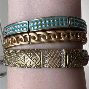 LIA SOPHIA Gold Tone Bangle Bracelet Set of 3